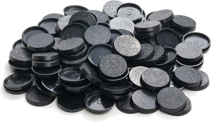 EasyPegs 25mm Textured Plastic Round Bases or 0.98inch Wargames Table Top Games 120 Count - Image 1